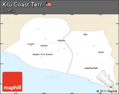 Classic Style Simple Map of Kru Coast Terr., single color outside