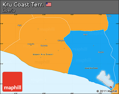 Political Simple Map of Kru Coast Terr.