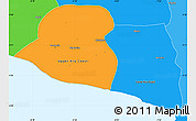 Political Simple Map of Kru Coast Terr., political shades outside