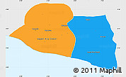 Political Simple Map of Kru Coast Terr., single color outside