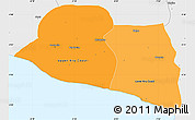 Political Shades Simple Map of Kru Coast Terr., single color outside, borders and labels