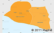 Political Shades Simple Map of Kru Coast Terr., single color outside