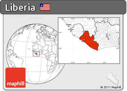 Blank Location Map of Liberia