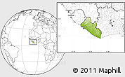 Physical Location Map of Liberia, blank outside