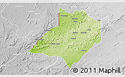 Physical 3D Map of Gbarma, lighten, desaturated