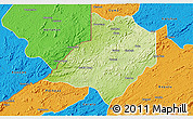 Physical 3D Map of Gbarma, political outside