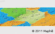 Physical Panoramic Map of Gbarma, political outside