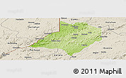 Physical Panoramic Map of Gbarma, shaded relief outside