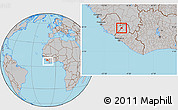Gray Location Map of Guma, within the entire country