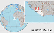 Gray Location Map of Guma, highlighted country, within the entire country