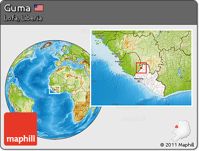 Physical Location Map of Guma, highlighted country