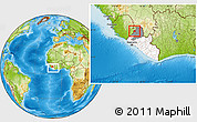 Physical Location Map of Guma, highlighted country, highlighted parent region, within the entire country