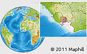 Physical Location Map of Guma, highlighted country, highlighted parent region