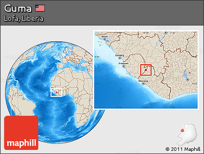 Shaded Relief Location Map of Guma