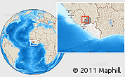 Shaded Relief Location Map of Guma, highlighted country, highlighted parent region, within the entire country