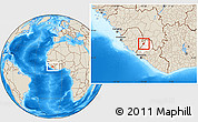 Shaded Relief Location Map of Guma, highlighted parent region