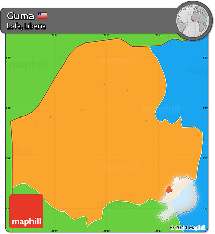 Political Simple Map of Guma