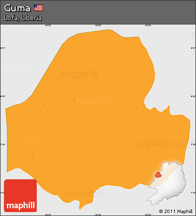 Political Simple Map of Guma, single color outside