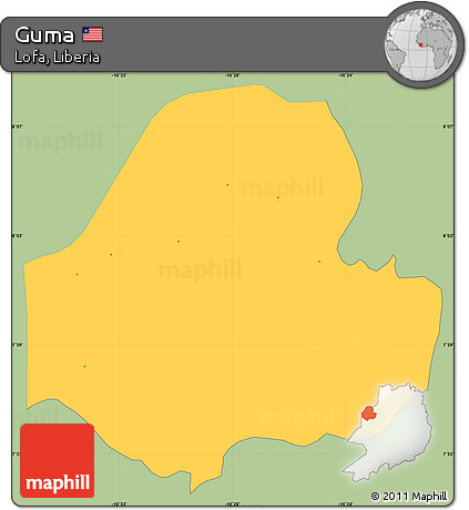 Savanna Style Simple Map of Guma, single color outside