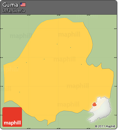 Savanna Style Simple Map of Guma, single color outside