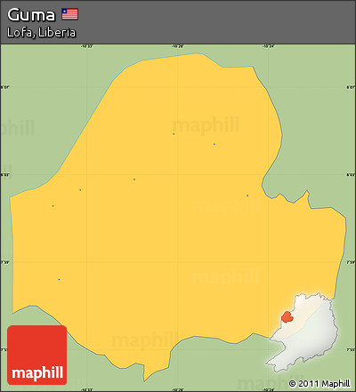 Savanna Style Simple Map of Guma, single color outside