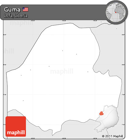 Silver Style Simple Map of Guma