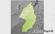 Physical 3D Map of Zorzor, darken, desaturated