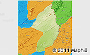 Physical 3D Map of Zorzor, political outside