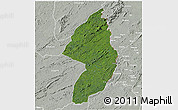 Satellite 3D Map of Zorzor, lighten, semi-desaturated
