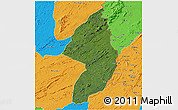 Satellite 3D Map of Zorzor, political outside
