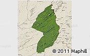 Satellite 3D Map of Zorzor, shaded relief outside