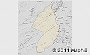 Shaded Relief 3D Map of Zorzor, desaturated
