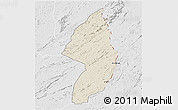 Shaded Relief 3D Map of Zorzor, lighten, desaturated