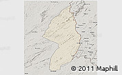 Shaded Relief 3D Map of Zorzor, semi-desaturated
