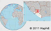 Gray Location Map of Zorzor, highlighted country