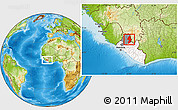 Physical Location Map of Zorzor, highlighted country, highlighted parent region