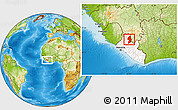 Physical Location Map of Zorzor, highlighted country