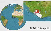 Satellite Location Map of Zorzor, highlighted country