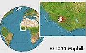 Satellite Location Map of Zorzor, highlighted parent region