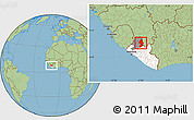 Savanna Style Location Map of Zorzor, highlighted country, highlighted parent region