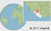 Savanna Style Location Map of Zorzor, highlighted country
