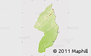 Physical Map of Zorzor, cropped outside