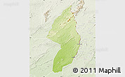 Physical Map of Zorzor, lighten