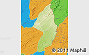 Physical Map of Zorzor, political outside