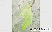 Physical Map of Zorzor, semi-desaturated