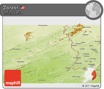 Physical Panoramic Map of Zorzor