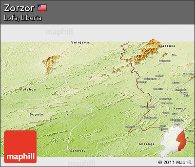 Physical Panoramic Map of Zorzor