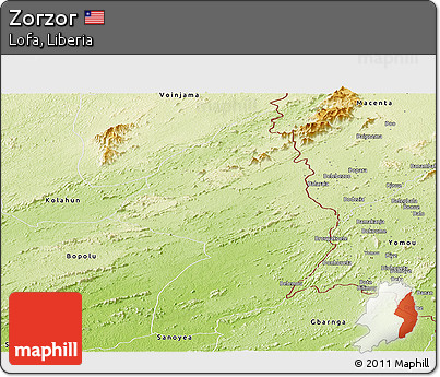 Physical Panoramic Map of Zorzor