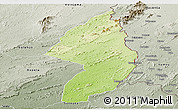Physical Panoramic Map of Zorzor, semi-desaturated