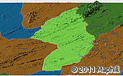 Political Panoramic Map of Zorzor, darken
